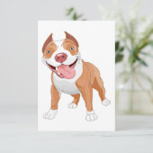 Blij Lachende Pit Bull Kaart (Staand voorkant)