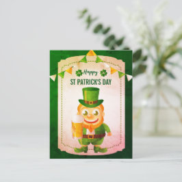 Blij Leprechaun Ierse Glimlach St. Patrick's Dag Feestdagenkaart