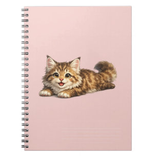 Blij Maine Coon Kat Knus Ontwerp Met Positieve Vib Notitieboek