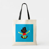 Blij meisje op schommel tote bag (Achterkant)