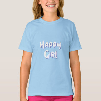 Blij meisje Schattig pastel kinder T-shirt