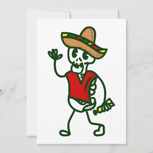 blij met de mayo skeleton schattige mexicaan kaart (Voorkant)