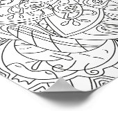 Blij met Doodles: Kleurplaat met een Cute Bloem Vo Poster (Hoek)