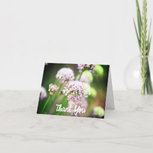 Blij met Paarse diagonale Allium Flowers Bedankkaart