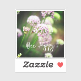 Blij met Paarse diagonale Allium Flowers squa Sticker
