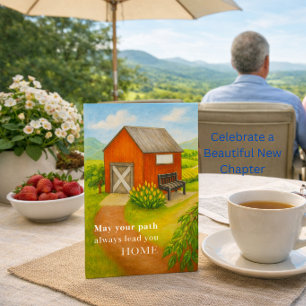 Blij met pensioen kaart Rustig landschap scène