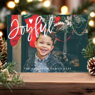 Blij modern script typografie Kerst foto Feestdagenkaart
