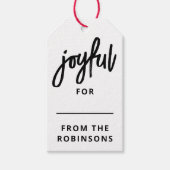 blij | Moderne belettering aangepaste kerst Cadeaulabel (Voorkant)