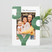 Blij moderne eenvoudige koele typografie familie f feestdagenkaart (Staand voorkant)