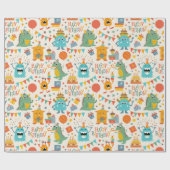 Blij Monsters Cadeaupapier (Vlak)