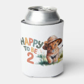 Blij om 2 Lion Cub verjaardagsfeestje te zijn Blikjeskoeler (Blikje Voorkant)