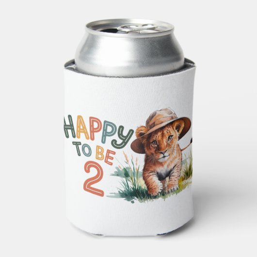 Blij om 2 Lion Cub verjaardagsfeestje te zijn Blikjeskoeler (Blikje Voorkant)