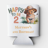 Blij om 2 Lion Cub verjaardagsfeestje te zijn Blikjeskoeler (Achterkant)