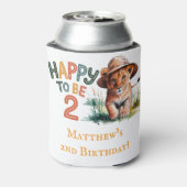 Blij om 2 Lion Cub verjaardagsfeestje te zijn Blikjeskoeler (Blikje Achterkant)