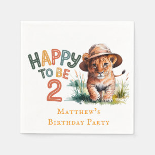 Blij om 2 Lion Cub verjaardagsfeestje te zijn Servet