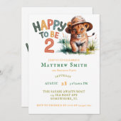 BLIJ OM 2 SAFARI OERWOUD VERJAARDAG FEEST TE ZIJN KAART (Voorkant / Achterkant)