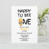 Blij om een honinggele meisjes 1e verjaardag te zi kaart (Staand voorkant)