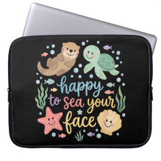 Blij om je gezicht te zien Leraar terug naar schoo Laptop Sleeve
