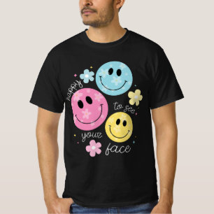 blij om je gezicht te zien Leraar terug naar schoo T-shirt