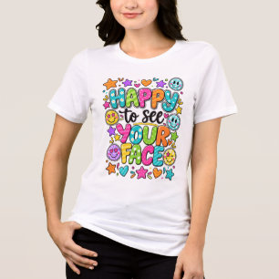 Blij om je kleurrijke smiley citaat te zien Tri-Blend shirt