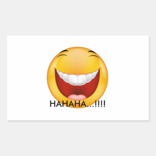 Blij om te lachen rechthoekige sticker (Voorkant)