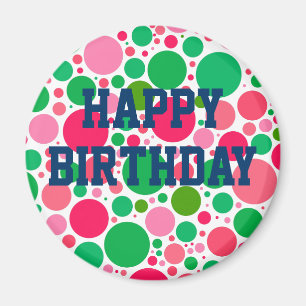 Blij over roze en groene spots Magnet Magneet