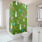 blij paasgras Bunny konijn kawaii Douchegordijn (In situ)