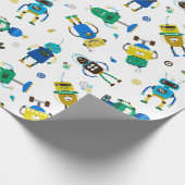 Blij Robots  Cadeaupapier (Hoek)