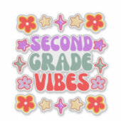 Blij terug naar school, 2e klas vibes sticker (Voorkant)