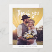 Blij | Trouwfoto Dank je wel Briefkaart (Voorkant / Achterkant)