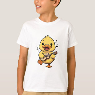 Blij Ukulele Spelend Eend Kinderen T-shirt
