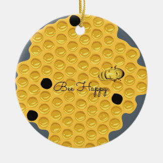 Blij van bijen en de Honeycomb Keramisch Ornament