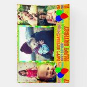 Blij verjaardagsfotocollage banner (Verticaal)