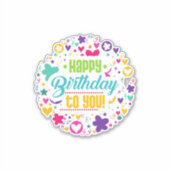 blij verjaardagsjaar Aangepaste vinylSticker Sticker (Voorkant)