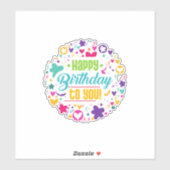 blij verjaardagsjaar Aangepaste vinylSticker Sticker (Vel)