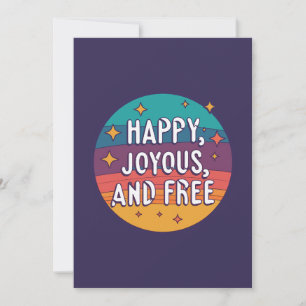 Blij, vrolijk, vrij, Motivatie, Inspirerend Feestdagenkaart