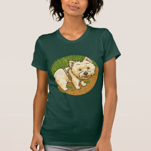Blij Westie op natuurpad T-shirt