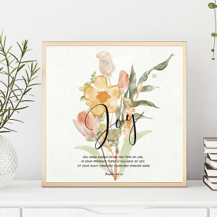 Blijdalspsalm 16:11 oranje bloem poster