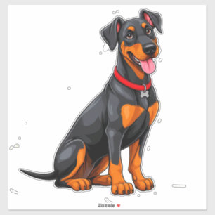 Blijde Black and Tan Hond Sticker