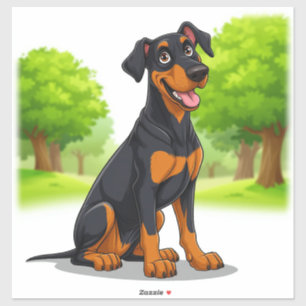 Blijde Black and Tan Hond Sticker