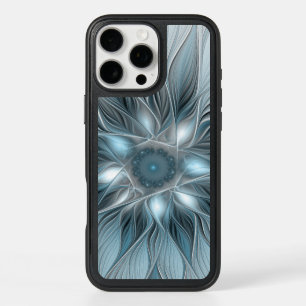 Blijde Bloem Abstract Blauw Grijs Bloemig Fractal