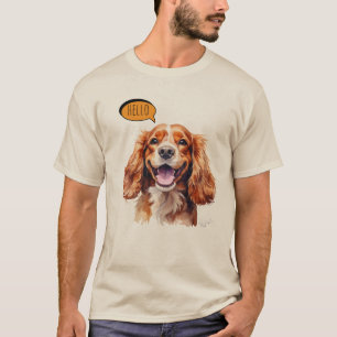 Blijde Cavalier King Charles Spaniel in aquarel T-shirt