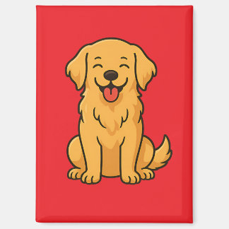 Blijde Goud Retriever Hond – Schattige Grappige Hu Magneet