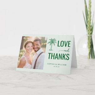 Blijde Groene Palmboom Liefde Bedankkaart