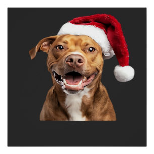 Blijde honden met Kerstmis Grappige honden Klassie Perfect Poster
