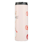 Blijde Kat die Speelt met LED Licht | Schattig Ker Thermosbeker (Achterkant)