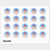 Blijde Kerstman Ronde Sticker (Vel)