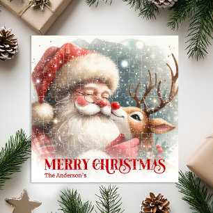 Blijde Kerstman Rudolph Persoonlijke Kerst Kindere Legpuzzel