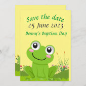 Blijde kikker SAVE THE DATE - bewerkbare tekst Kaart (Voorkant / Achterkant)