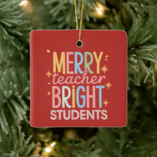 Blijde Leraar Briljante Studenten Kerst Misplaatst Keramisch Ornament